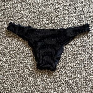 Onyx Black Textured Lili Ripple Bikini Bottom My Brazilian Shop